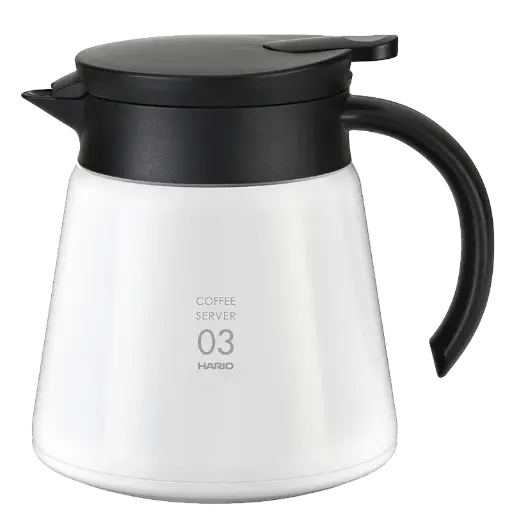 [VHS-80W-EX] Hario Insulated Stainless Steel Server V60-03 White - 800ml 
