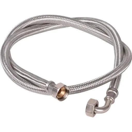 Flexible Stainless Steel Hose 150cm – 3/4" x 3/4"Conical Connection with elbow (Female)