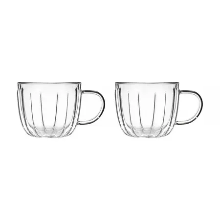 [2507020064] Vialli Design - Tulip Double-walled Glass Cups 250ml set of 2